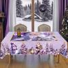Purple Christmas Tablecloth Santa Claus Table Cover Christmas Party Table Decorations for Home Kitchen 2025 Xmas Gifts Navidad