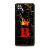 Мраморный чехол для телефона с буквой для Xiaomi Redmi Note 14 13 5G 10 11 12 Pro Plus 4G 14C 13C 12C 10C Черный чехол