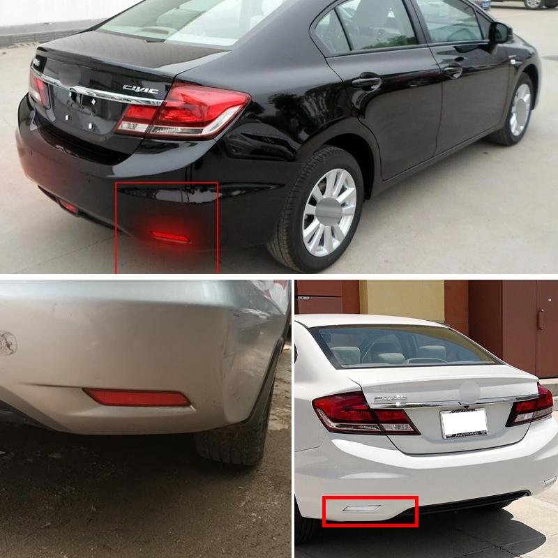 2 шт. Для Honda Civic Sedan 2013 2014 2015 Задний отражатель бампера Задний стоп-сигнал Корпус автомобильного фонаря без лампочки
