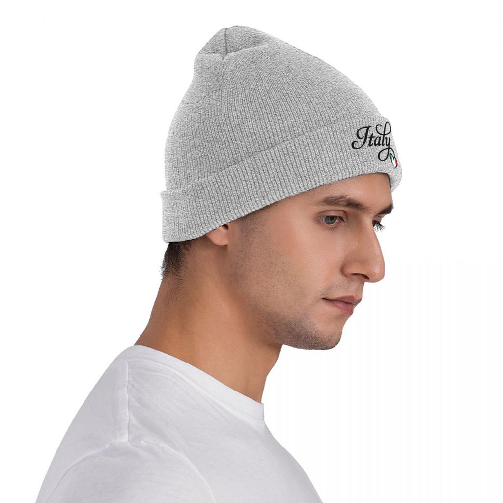 Italia Warm Knitted Cap Fashion Bonnet Hat Autumn Winter Outdoor Beanies Hats for Unisex Adult