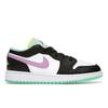 Детские кроссовки Air 1 Low GS White Violet Shock Black Green-Glow 553560-151