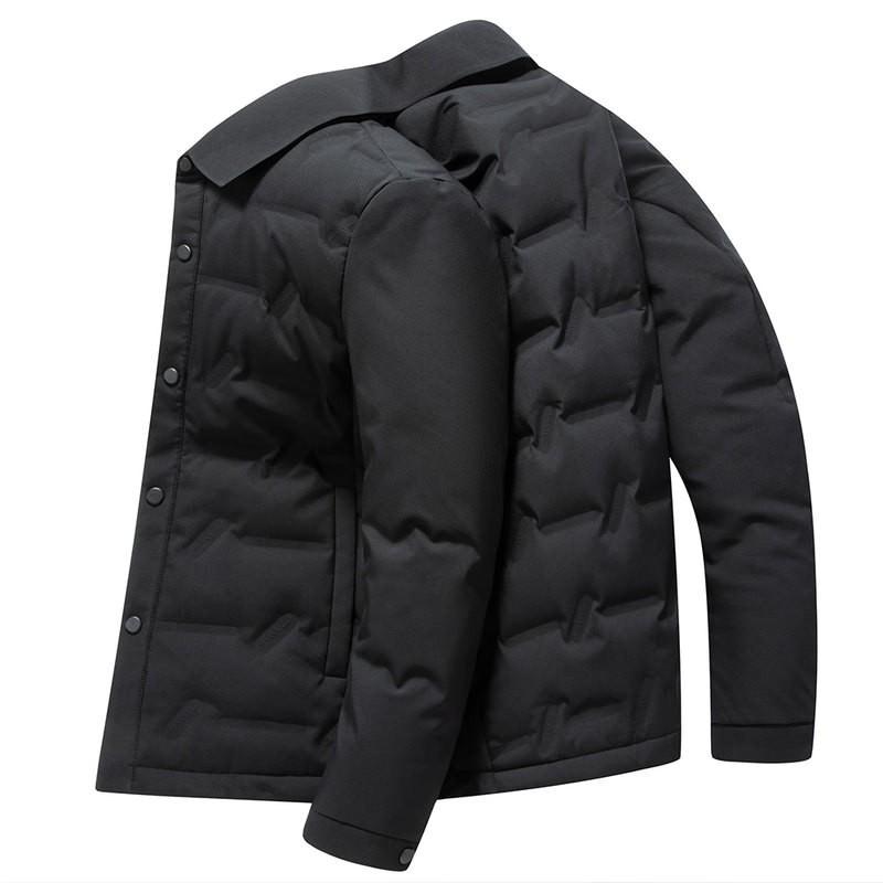 Mens Stand Collar Down Jacket 90% White Duck Fill 81-85% Loft 550 Lightweight Warm Winter Coat Black Blue