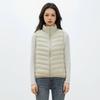 Womens Lightweight Down Vest 90% White Duck Stand Collar Casual Winter Waistcoat