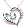 Ожерелье в форме сердца из швейцарского голубого топаза в ноябре, популярное никелевое женское [ювелирные изделия A.UN] Женщины, Ожерелье, Камень по рождению, Подарок, Бренд, Бесплатно, Подвеска,