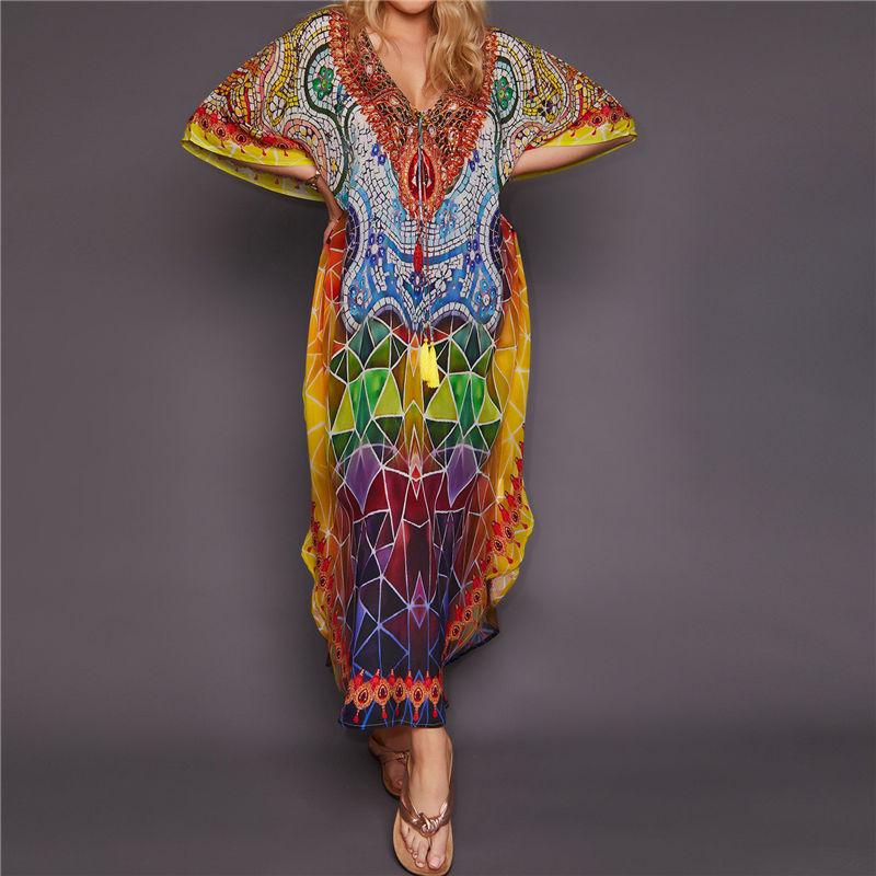 Женская пляжная туника в стиле бохо