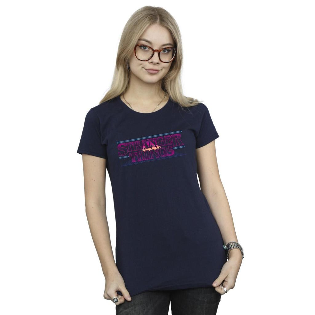 Netflix Womens/Ladies Stranger Things Retro Title Cotton T-Shirt