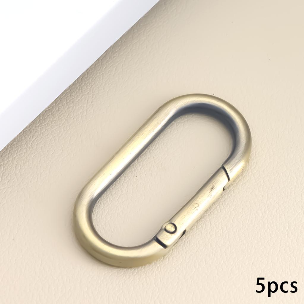 5pcs Oval Spring Ring Clips, Metal Keyring Purse Clip, Opening O Ring Clip for Men's Keychains, Backpacks, Keys