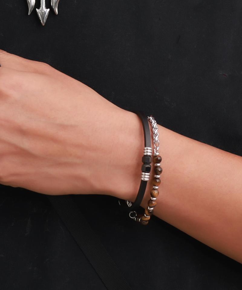 Мужской браслет Blancier Black Hex Noir Bm258B1172 из коровьей кожи