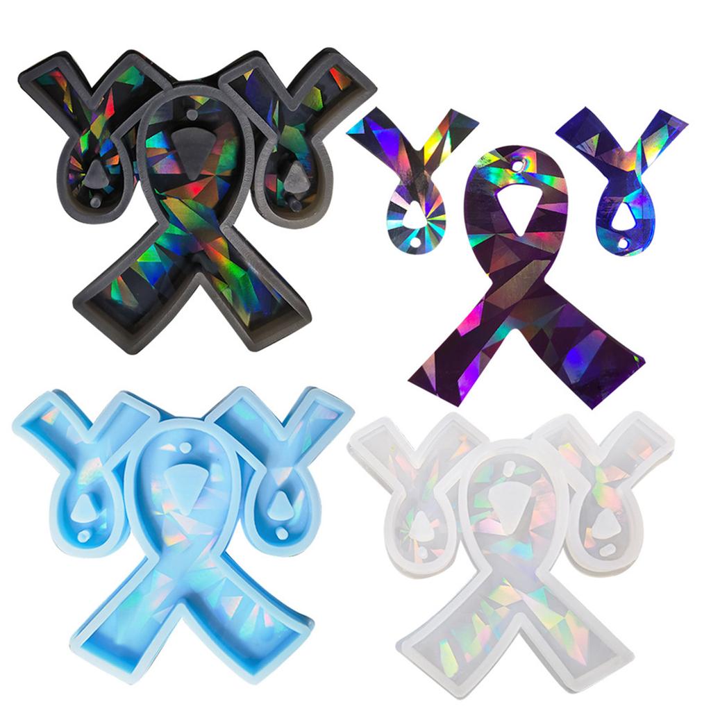 Ribbon Tie Shape Pendant Moulds Keychain Moulds with Holes Clay Mould Jewelry Tool Silicone Material for DIY Hand-Making