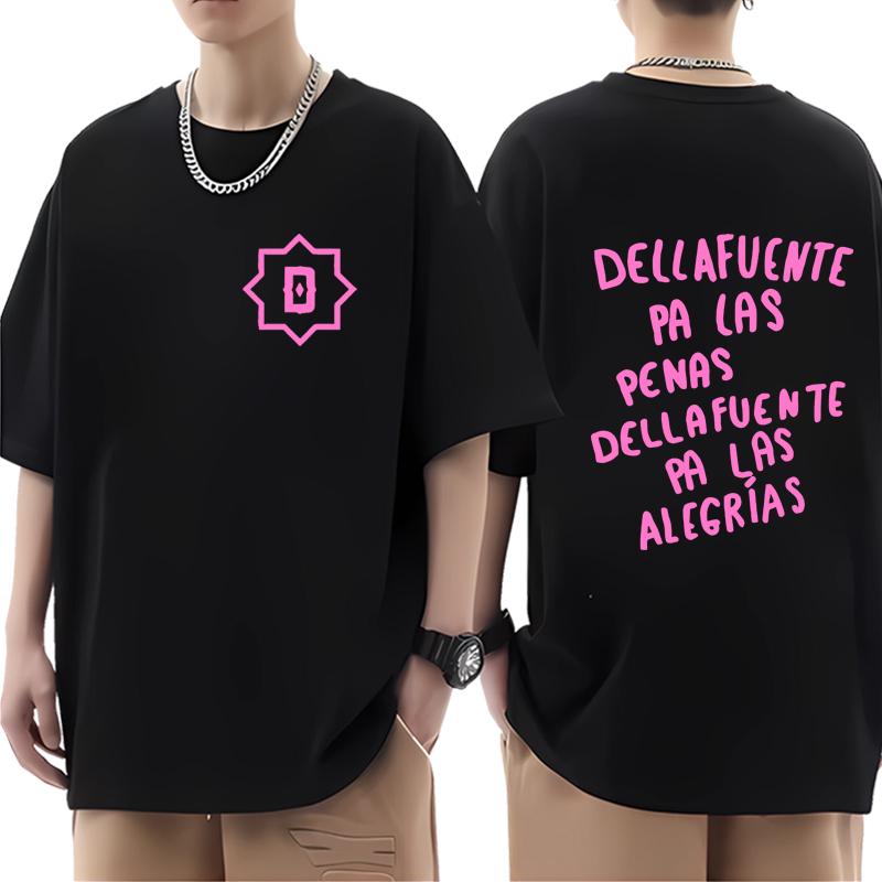 Rapper Dellafuente Pa Las Penas Dellafuente Pa Las Alegrías Graphic T Shirt Men Women Oversized 100% Cotton Loose Unisex Tops