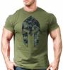Spartan Helmet Camo T Shirt Gym Motivation Workout Training Bodybuilding Top