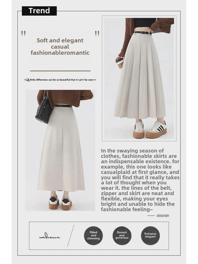 Женские плиссированные юбки средней длины — с высокой талией, утягивающие, элегантные для весны и лета
