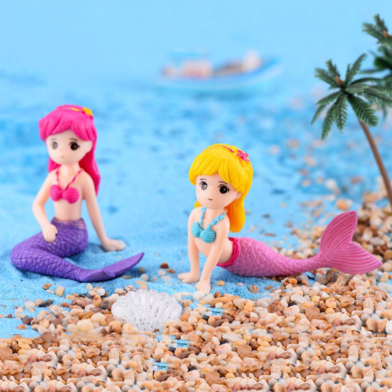 Mermaid Diy Mini Miniature Figurine Garden Dollhouse Decor Micro Landscape