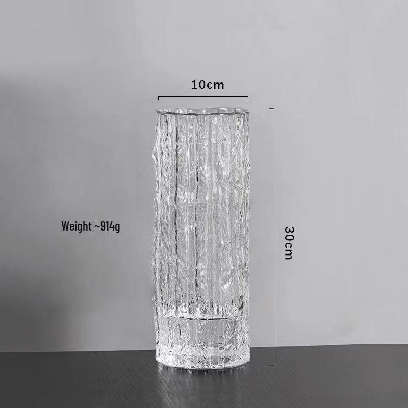 Прозрачная высококачественная ваза из ледникового стекла для цветочных композиций