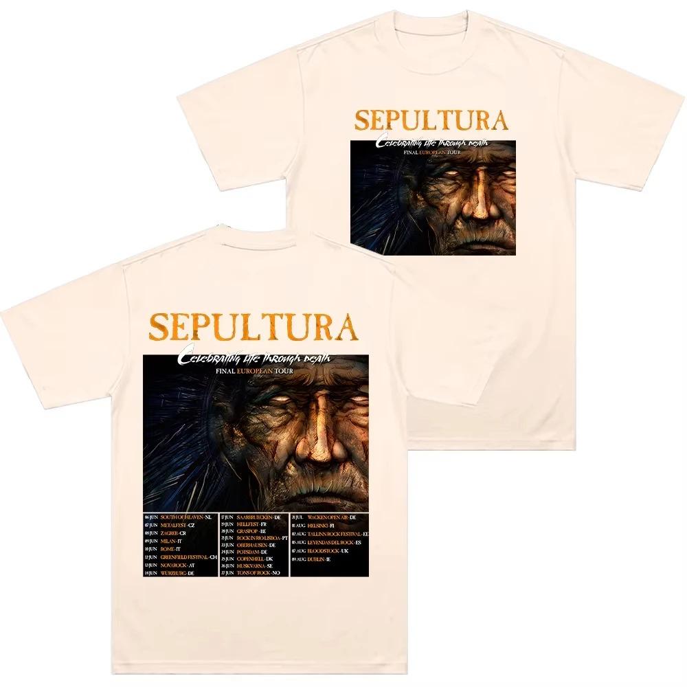 Sepultura European Tour Commemorative TShirt Metal Rock Style Unisex 100 Cotton High Street Rock Aesthetic Top Tshirts