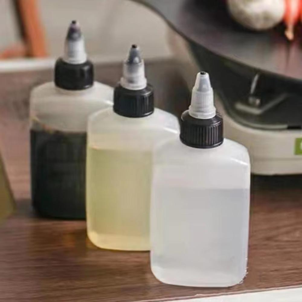 4pcs Plastic BBQ Oil Dispenser 100ml Squeeze Sauce Bottles Outdoor Oil Bottle Ketchup
