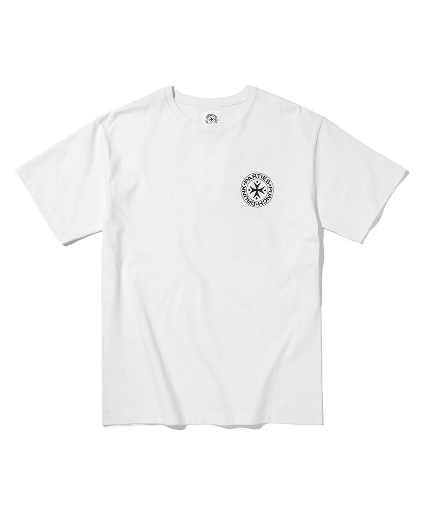 PUNCH DRUNK PARTIES Circle Logo Narrow Tee (White)