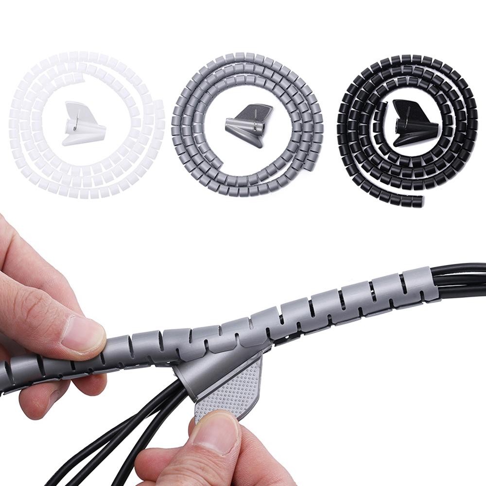 Desktop Spiral Cable Winder Wire Wrap Storage Pipe Cord Protector Management Cable Organizer