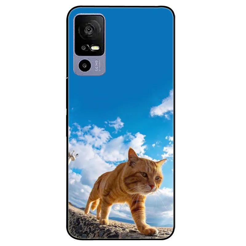 Capa For TCL 40 NxtPaper 5G 2023 Lion Cat Soft Case Silicone Black Covers For TCL 40 NxtPaper 5G 40 NxtPaper Coque Fusion Bumper
