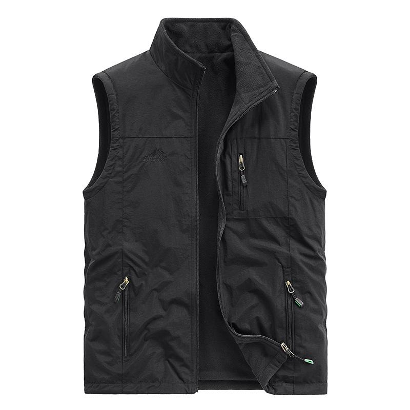 Men's Outdoor Double-sided Vest Autumn New Multi-pocket Youth Loose Vest Work Casual Jacket