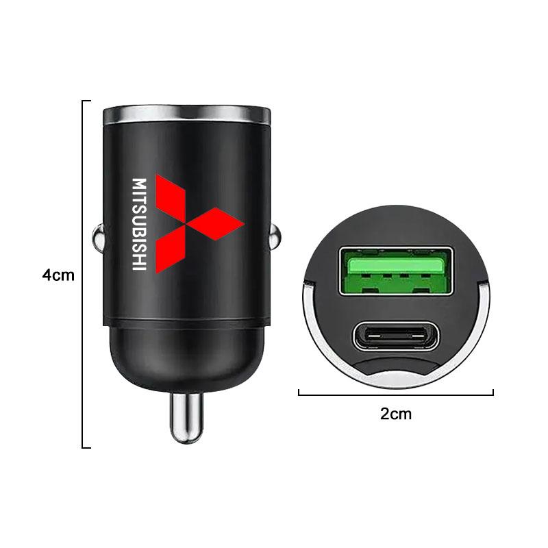 jbvr8 1PCS Phone Hidden Fast Charging Convert Plug Car Charger USB Type C Emblem For Mitsubishi ASX Lancer 10 Pajero Outlander L200