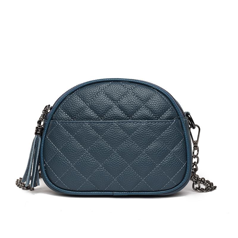 Женская сумка из натуральной кожи, модная сумка через плечо с вышивкой в виде ромба, сумка из коровьей кожи первого слоя