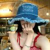 Винтажные джинсовые кепки-буни с буквой для хайкинга для мужчин и женщин, летние, для улицы, кемпинга, отпуска, с защитой от солнца, с завязкой, панама