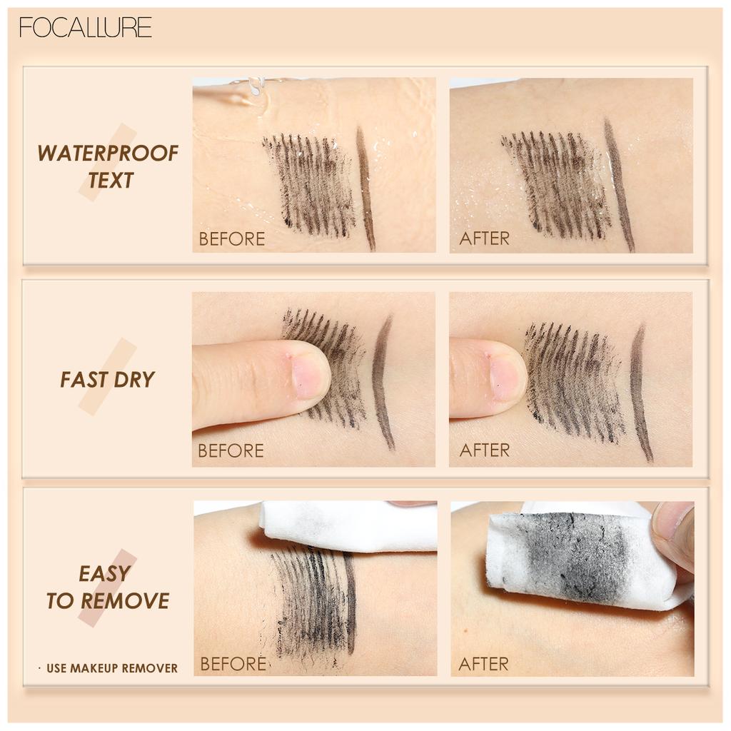 Focallure 2 в 1 3D шелковая тушь для ресниц водостойкая черная подводка для глаз удлиняющая основа для ресниц завивка ресниц макияж косметика
