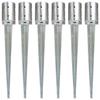 VidaXL Ground Stakes 6 Pcs Silver 10x76 Cm Galvanized Steel