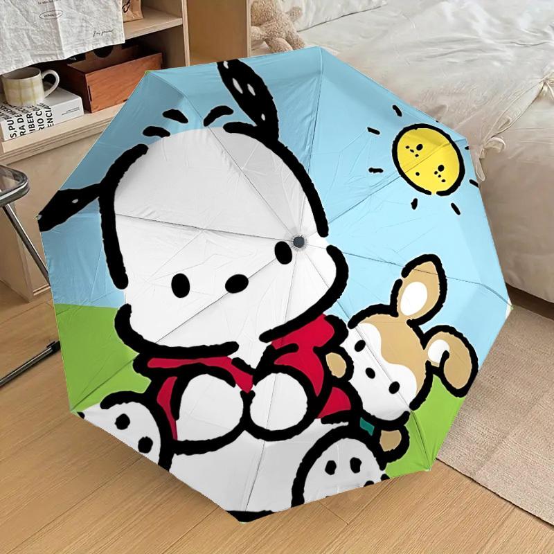 1PC, Sanrio Automatic Folding Umbrella | Vibrant Motif & Compact Design for Everyone, On-the-Go Essential - Gift-Worthy Style yy250930027