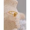 Yhpup Thin Stainless Steel Square Cubic Zirconia Gold Color Ring Chic Metal 18K PVD Plated Jewelry New