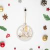 Vintage Hollow Wooden Christmas Pendant Ornament Christmas Tree Reindeer Ornament Hanging Gift Christmas Party Holiday Home Decor