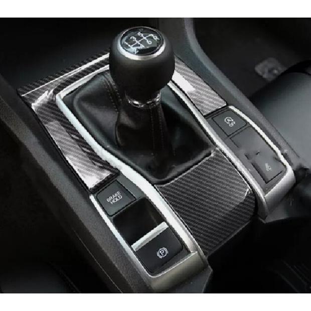 Накладка на рамку рычага переключения передач 2 шт. Для Honda Civic МТ 2016- АБС-пластик под карбон