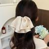 The Satin Bow Hair Clip At The Back of The Head Is Light Luxury, Stylish and Fashionable. The Ponytail Clip Is Sweet and Cute