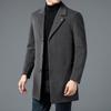 High-end Woolen Coat Men's Autumn and Winter Medium and Long Loose Middle-aged Men's Coat
