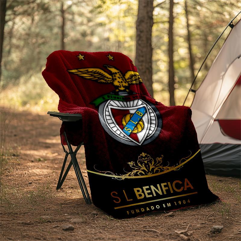 1pc B-Benfica Theme Blanket - Digital Print, Polyester, Cozy for All Seasons, Perfect for Outdoor, and Travel