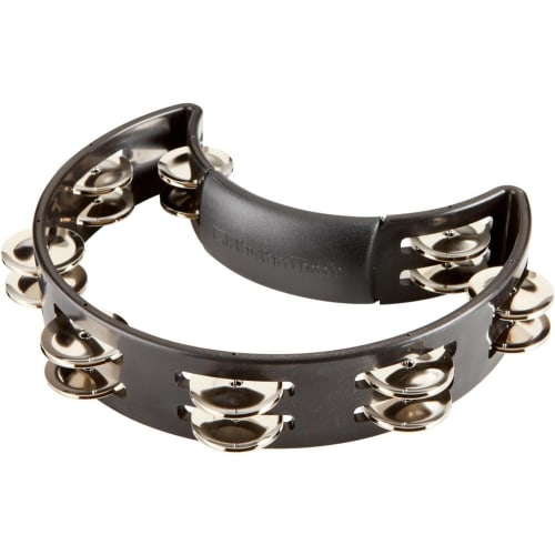 RhythmTech RT1010 Nickel-Plated Double Tambourine, Black