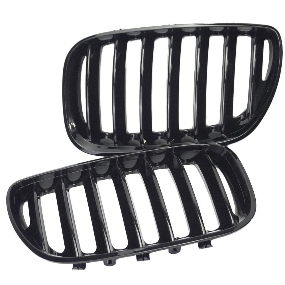 Передний капот левая правая решетка радиатора сменная решетка для BMW E53 X5 LCI 2004 2005 2006 Высококачественный глянцевый черный 1 планка Racing