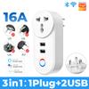Tuya Wi-Fi умная USB-розетка 3-контактная вилка Южная Африка Индия-ЕС Великобритания США адаптер для зарядки голосовой синхронизации для Google Home Alexa