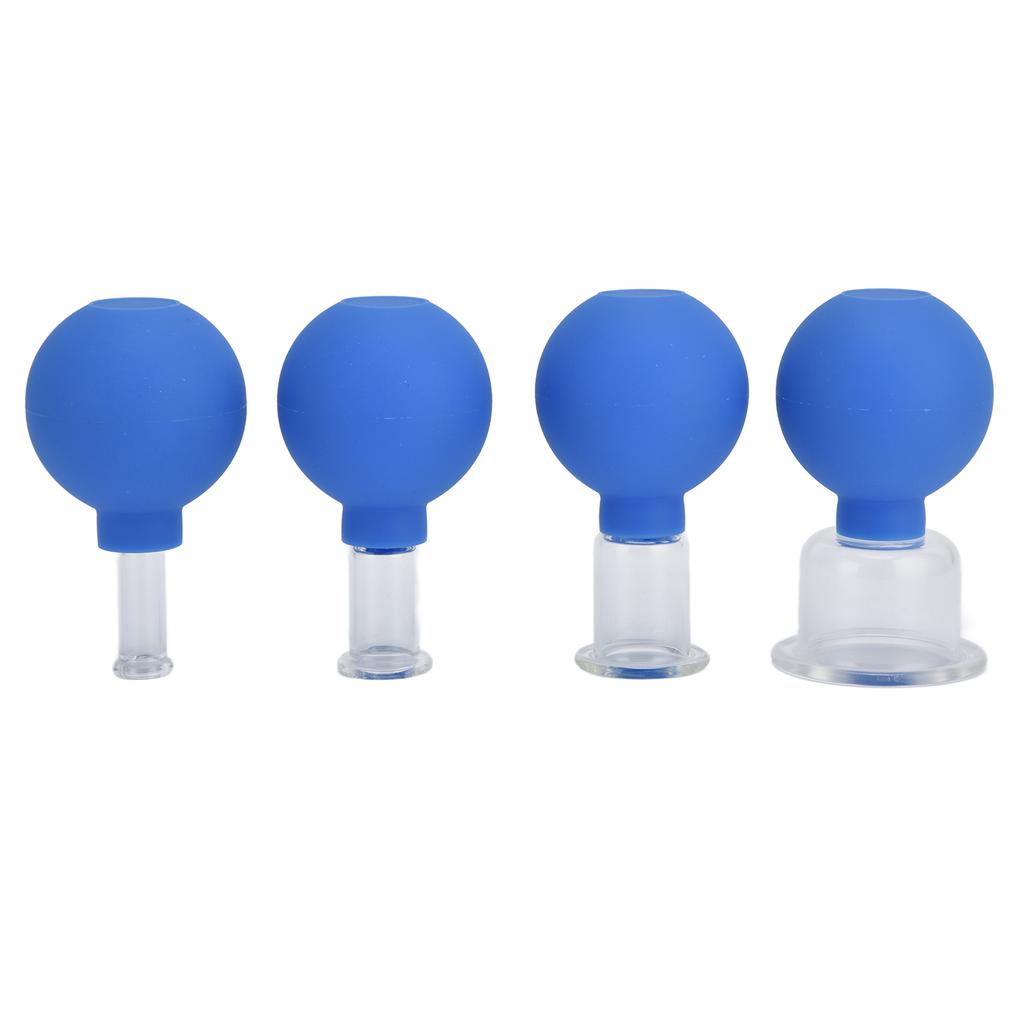 Набор силиконовых банок для вакуумного массажа, 4 шт., для лица, ног, рук, спины