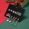 Santa Claus Elk Christmas Earrings Set Female Ear studs Korean Style Earrings Red Dangle Earrings