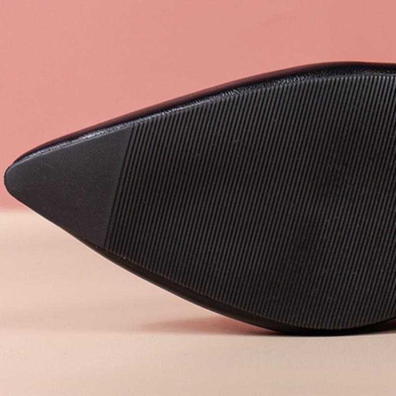 2025 Новые женские туфли-лодочки Черные туфли на высоком каблуке Женские лакированные туфли из неглубокой толстой кожи с осенним острым носком Туфли-лодочки Женские туфли без застежек