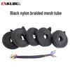 Black Nylon Flame Retardant Braided Mesh Tube, Expandable & Flattened, 3mm-100mm