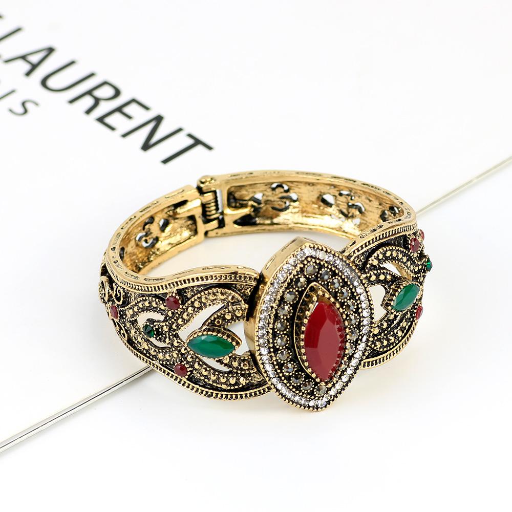 SUNSPICEMS Винтажный женский ретро браслет с серым кристаллом