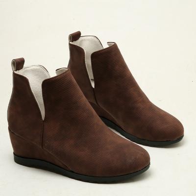 Модные женские модные сапоги из хлопка на покатом каблуке, зимние новые, с круглыми рукавами, противоскользящие, износостойкие, короткие сапоги