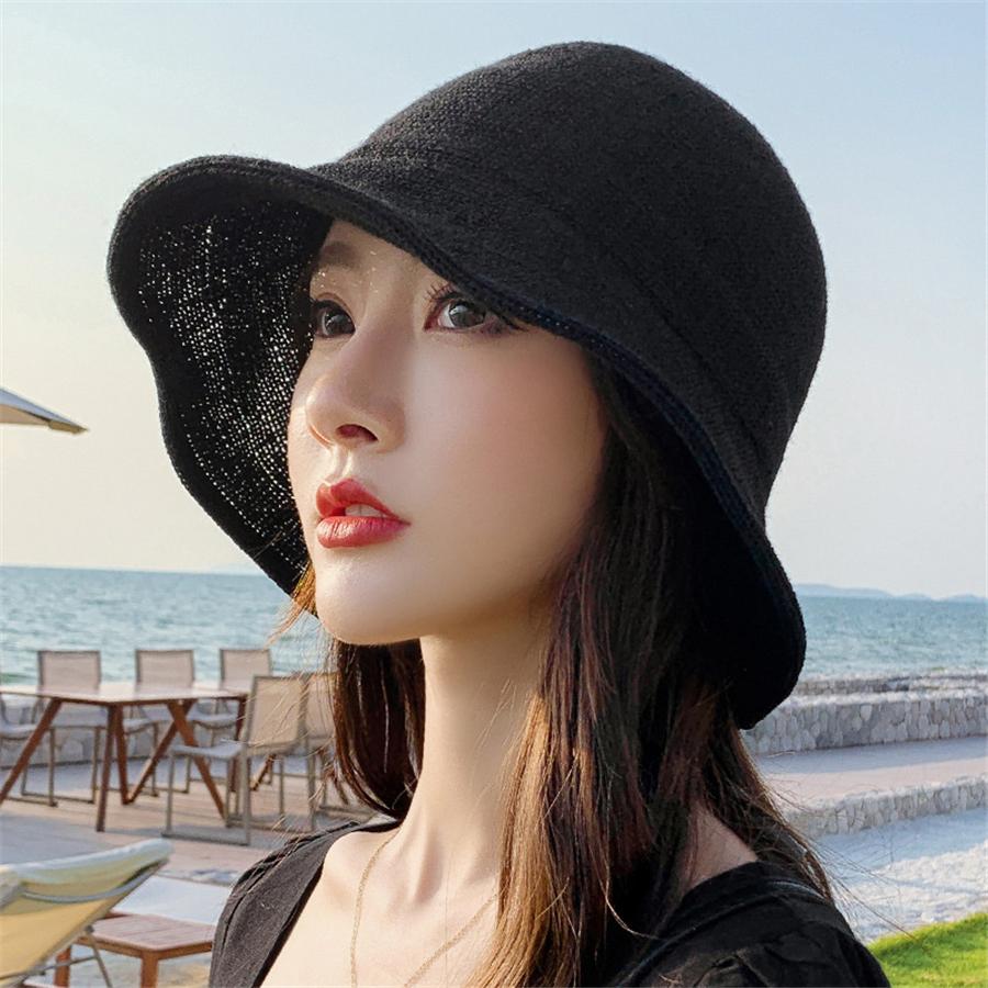 Brand New Summer Bucket Hat Women Fashion Travel Panama Female Trend Bucket Hat Lady Sunshade Breathable Sun Caps