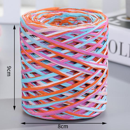 200 м Натуральная рафия Соломенная пряжа для вязания крючком Бумажные нити Экологичная бумажная пряжа DIY Ручная работа Летняя шляпа от солнца Пляжная сумка