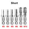 6Pcs Titanium Plated Hex Shank HSS Screw Thread Metric Tap Drill Bits Screw Machine Compound M3 M4 M5 M6 M8 M10 Hand Tools