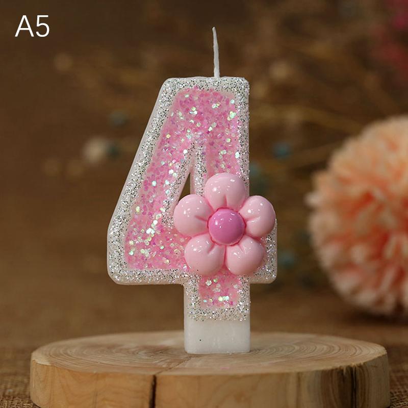 3D цифры для украшения торта свечи блестящий розовый бант цифровые свечи торт топпер день рождения вечеринка поминовения украшение торта