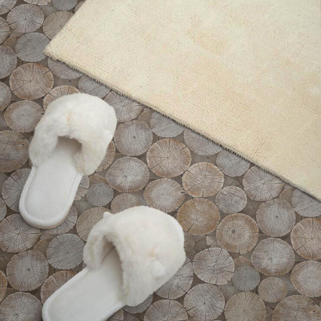 Dekoracyjny Panel Ścienny Samoprzylepny Winyl 100X50 Cm Wzór Z Okręgami Drewna